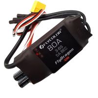 FLYCOLOR Flydragon Lite 80A ESC Brushless 3 6S LiPo 5A avec BEC réglable pour avions RC, drones et UAV