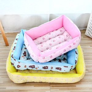 Summer Breathable Mesh Pet <b>Bed</b> Rectangle Polyester Fiber Fill For Dogs Cats Small Medium Size Hand Washable - Product Image 1