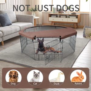 Cage pliable de 24 pouces à 8 panneaux en métal pour chiens, grand chenil pour chiots avec fond, parc d'exercice pour dressage de chiens et chats - Product Image 4