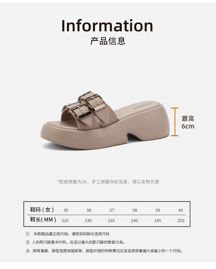 Kenichan New Korean Style Women's Mid-Heel Slippers