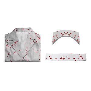 Costume d'infirmière sanglante pour femme, uniforme médical d'<span class=keywords><strong>horreur</strong></span>, robe avec casquette à effet éclaboussures et poches, tenue de cosplay sexy pour adulte, idéale pour Halloween, carnaval et fêtes - Product Image 5