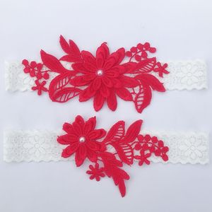 2023 matrimonio giarrettiera nuziale pizzo gamba anello 2 pezzi matrimonio giarrettiera bianco Navy ricamo floreale moda Sexy cintura coscia giarrettiere - Product Image 6