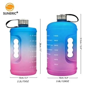 Bouteille d'eau de sport Fitness, étanche, à large ouverture, en PETG, pour la salle de sport, avec marqueur de temps, motivante, d'une capacité d'un gallon - Product Image 6