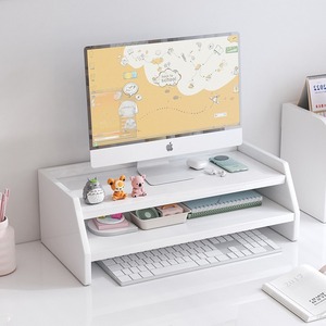 Desktop Monitor Stand With Storage <b>Shelf</b> For Office <b>Desk</b> Organization Rectangle Shape Standing Type Multipurpose Organizer - Product Image 1