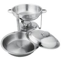 Goud Zilver Ronde Chafing Gerechten Buffet Set Duurzame Roestvrijstalen Voedsel Warmer Soep Chafer Kleine Catering Voor Evenement Party