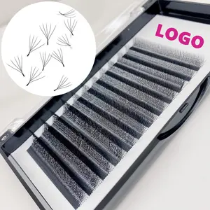 5D Effect Clover Lashes Fluffy Private Label 0.07 W Shape 8-15mm Premade Fans Volume Eyelash Extension