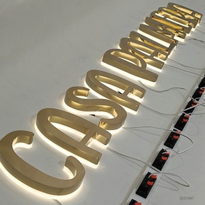 Custom Metal Gold 3d Logo Acrylic Shop Storefront Backlit Channel Letter Store <b>Electronic</b> <b>Sign</b> Board for Indoor Outdoor - Product Image 6