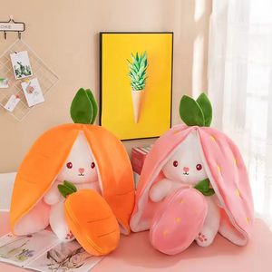 Cute Cotton Cosplay Strawberry Carrot Rabbit Plush <b>Toys</b> Creative Fruit-Transformed Baby Bunny <b>Stuffed</b> Dolls for Kids - Product Image 4