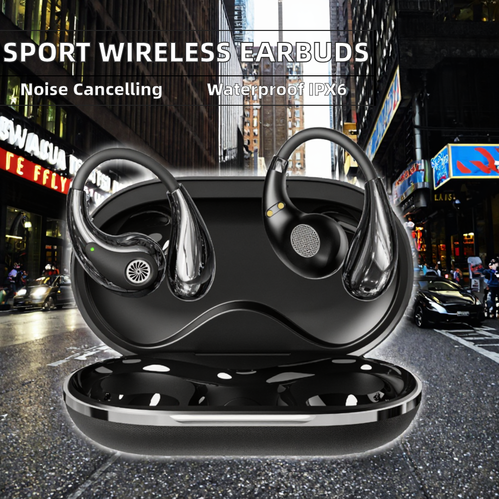 Wireless Bluetooth 5.4 Sports Earbuds with HiFi Stereo Sound, ENC Noise Cancelling, IPX6 Waterproof, Touch Control & LED Charging Case - View 2