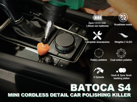 Polisseuse de voiture sans fil Batoca S4, polisseuse miniature professionnelle, équipement de détail automobile, 110V-240V, batterie 2.0Ah, intérieur de voiture