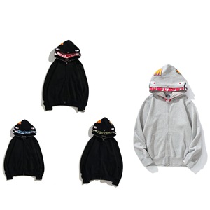 Pull décontracté en coton pour hommes et femmes, style classique double capuche, motif <span class=keywords><strong>requin</strong></span>, vente en gros directe d'usine - Product Image 3