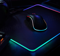 Alfombrilla de Ratón Bajeal Impermeable con Calefacción RGB, Patrón Cuadrado Personalizable, 350*250*3mm, Plug and Play, para Juegos de Computadora, de Goma Natural, a Color