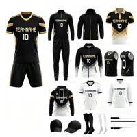 Nouvelle conception respirante, service OEM, maillots de football personnalisés, ensembles uniformes, sublimation, unisexe, séchage rapide, col rond, manches courtes
