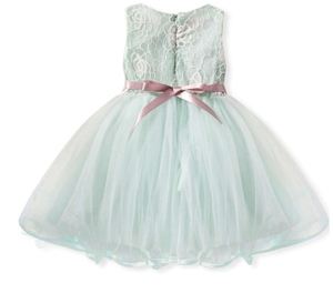 Vestito estivo Casual per piccola <span class=keywords><strong>principessa</strong></span> bambina Tutu decorato a fiori con pizzo Costume da festa per bambini per fascia d'età - Product Image 3