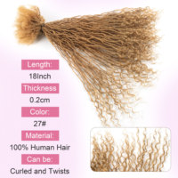 Offerta Speciale: Dreadlocks in Capelli Brasiliani Remy, Stile di Moda, 100% Fatti a Mano, Estensioni Inter Curly Locs per Donne di Colore