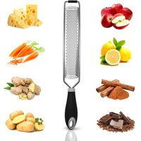 Extra Scherpe Kaasrasp Voor Citroen Gember Knoflook Nootmuskaat Chocolade Groente Fruit Zester Met Veiligheidshoes En Schone Borstel