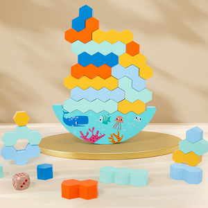 Besty Gifts' Hot New Wooden DIY Building Blocks Set Stacking Fine Motor Skill Educational Toy Montessori Balance Toy for - Product Image 5