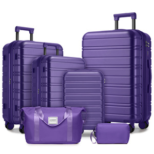 Juego <span class=keywords><strong>de</strong></span> Maletas Rígidas <span class=keywords><strong>de</strong></span> 6 Piezas con Bolsa <span class=keywords><strong>de</strong></span> Lona, Maletas con Ruedas, Ligeras, Forro <span class=keywords><strong>de</strong></span> Poliéster, Cierre TSA - Product Image 4