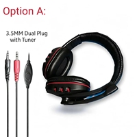 Casque de jeu filaire 3,5 mm, casque supra-auriculaire pour PC, PS5, Xbox et bandeau réglable avec réglage du volume