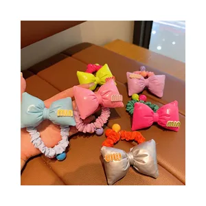 Hot bán trong mùa Ribbon Bow tóc phụ kiện Thương hiệu Mới trẻ em quan hệ tóc đàn hồi pastel Hàn Quốc phong cách dễ thương tóc phụ kiện