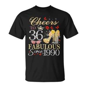 Viva los 36 años, camiseta de la Reina del 36.º cumpleaños, fabulosa desde 1990 - Product Image 1