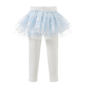 Niñas <span class=keywords><strong>terciopelo</strong></span> dulce transpirable grueso cálido tutú Culottes pantalones de invierno mallas para niños estilo princesa - Product Image 6