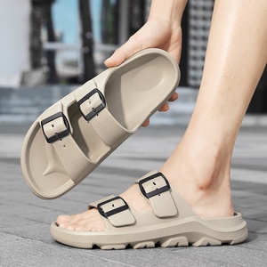 Nouveauté 2024, sandales plates en EVA respirantes à double sangle colorées, à bout ouvert, pour hommes, chaussures d'été - Product Image 1