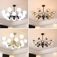 Nouveau Lustre à Bulles Design Haricot Magique Nordique Moderne Minimaliste, Éclairage Noir de Luxe pour Chambre Principale et Salon