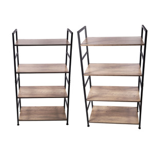Kệ sách bằng gỗ tủ kệ sách với khung kim loại 4 lớp kệ giá lưu trữ công nghiệp kệ trưng bày - Product Image 2