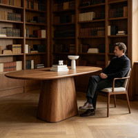 Ensemble table et chaises de salle à manger en bois massif moderne, table ovale durable pour salon, cuisine, jardin, fabricant de meubles pour la maison
