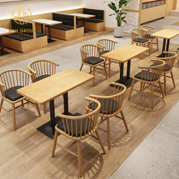 Banquettes en chêne pour fast-food banquettes canapé café carré commercial meubles de restaurant en bois table et chaise banquette ensemble