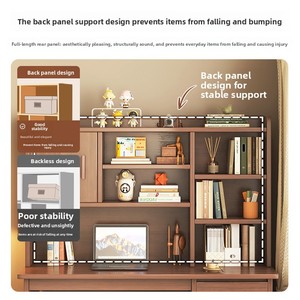 Gỗ rắn tích hợp Tủ Sách sinh viên máy tính bàn cho nghiên cứu nhà phòng khách căn hộ nhỏ kệ sách ngăn kéo tổ chức - Product Image 3