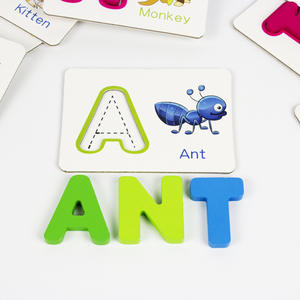 Ensemble de cartes flash personnalisées de haute qualité avec chiffres et alphabets, imprimé en anglais, <span class=keywords><strong>carte</strong></span> éducative pour enfants avec boîte - Product Image 5