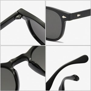 Lunettes de soleil rétro 2025 pour hommes et femmes, verres transparents dégradés océan, protection UV400, rivets, style punk rond - Product Image 6