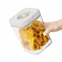 Ensemble de boîtes hermétiques empilables carrées en plastique avec couvercle à clapet, sans BPA, pour le rangement des aliments dans la cuisine et le garde-manger (céréales)