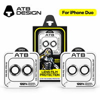 ATB pour iPhone Duo : Cadre d'alignement facile à installer, protection d'objectif caméra Eagle Eye pour iPhone 18 17 Pro Max, film protecteur d'objectif caméra 9H