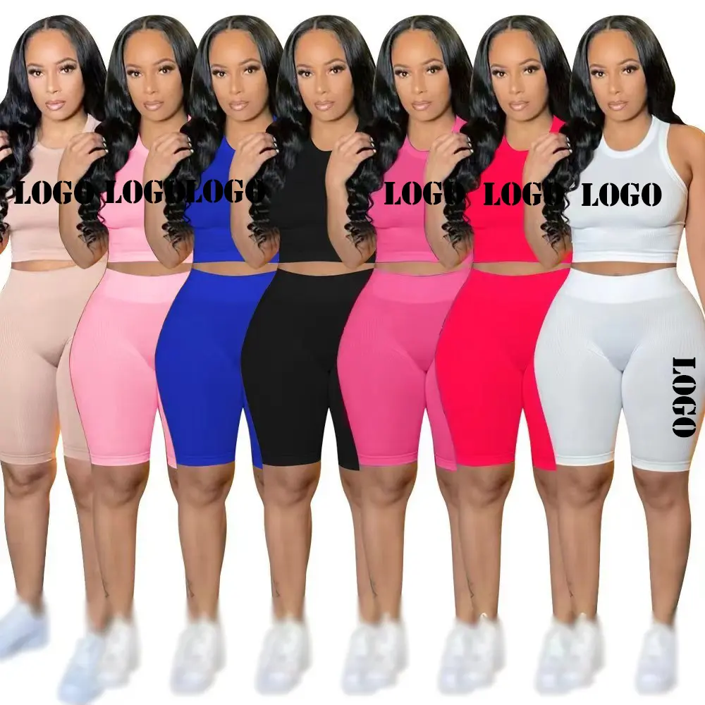 Conyson Schlussverkauf Sommer Trainingsanzüge hochwertige Freizeitbekleidung Übung Jogger Fitness-Outfit Jogginganzug Kurze Sets für Damen