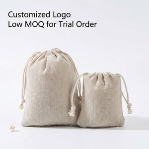 Bolsa Ecológica de Algodón Natural con Cordón, Bolsa Reciclable para Envasado de Alimentos, Bolsa con Cordón para Joyería, Embalaje Biodegradable para Regalos - Product Image 1