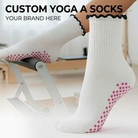 Chaussettes de cheville pour jeunes antidérapantes et respirantes en nylon/coton tricoté pour le yoga, le Pilates et les entraînements, avec bordure imprimée, idéales pour le printemps