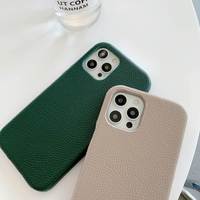 Étui de protection intégrale en cuir PU de haute qualité à motif litchi 360° pour 16/XR/12/11 Pro Max/13/14/15/17 - Fabriqué à Guangdong