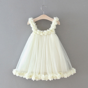 2024 verano dulce niños niñas vestido bebé niñas Color <span class=keywords><strong>caramelo</strong></span> malla tirantes vestido tutú faldas bebé Floral vestido para 1-7 años Niña - Product Image 2