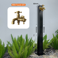 Pilier d'eau extérieur autoportant intégré, hydrant de jardin IP66 équipé d'un robinet double sortie en bronze antique tout en cuivre