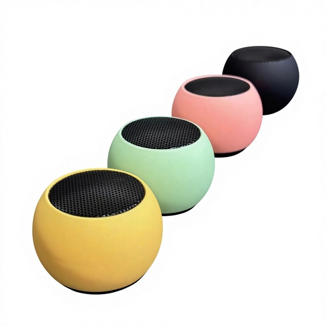 Portable Mini Round Wireless Speaker Bass Boost Rechargeable for USB Connectivity for Outdoor Use