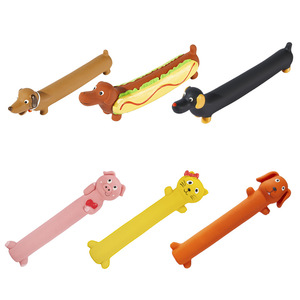 Juguete de látex para perros, juguete interactivo con sonido en forma de animal de dibujos animados, para masticar y relajarse - Product Image 1