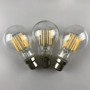 360 derece 2700k 230V B22 şeffaf cam kısılabilir A19 6w edison vintage led filament ampul led lamba A60