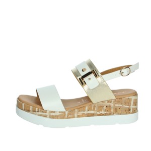 Comodi e traspiranti sandali con tacco bianco con plateau 50239-e4 scivoli con zeppa in altezza che aumentano le caratteristiche di luce del soletto in EVA PU morbido - Product Image 1