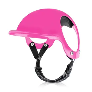 Pet Helmet Motorcycle Dog Helmets with Ear Holes Riding Sports Pet Helmet For Dogs Cats(Pink)
