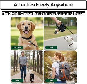 ที่เก็บถุงเก็บอุจจาระสุนัขแบบมีสไตล์ Huamaohengchun สำหรับสายจูง ดึงง่ายและคลิปหนีบสะดวก น้ำหนักเบา เหมาะสำหรับสายจูงแบบยืดหดได้ - Product Image 5