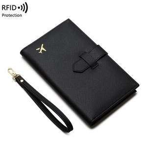 RFID Anti-magnetico passaporto borsa con cerniera con fibbia carta d'identità porta passaporto multifunzionale portafoglio lungo borsa da donna - Product Image 4