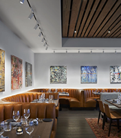 Meubles de restaurant occidentaux modernes, design en forme de U, canapé en cuir, table et chaises pour café, en vente